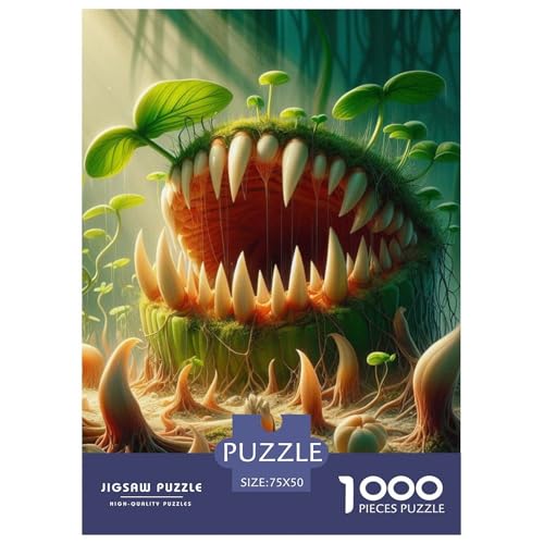 1000-teiliges Puzzle mit Big Mouth-Monster, Puzzle für Erwachsene, Puzzle für Erwachsene, Lernspiel, Herausforderungsspielzeug, 1000 Stück (75 x 50 cm) von XJmoney