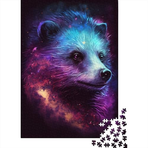 1000-teiliges Puzzle mit Galaxie-Tier-Igel, kreatives quadratisches Puzzle für Teenager, Holzpuzzle, Spielzeug, Denkspiel, 1000 Teile (75 x 50 cm) von XJmoney