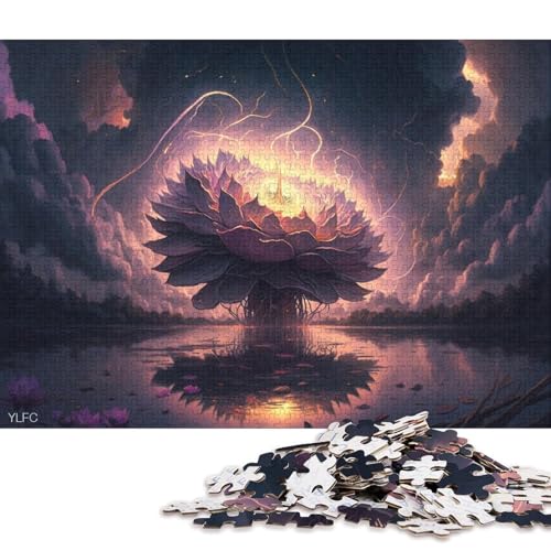 1000-teiliges Puzzle mit Lotusblumen-Motiv, Erwachsene und Teenager, großes Puzzle, Spielzeug, Geschenk, unterhaltsames Familienspiel, 1000 Teile (75 x 50 cm) von XJmoney