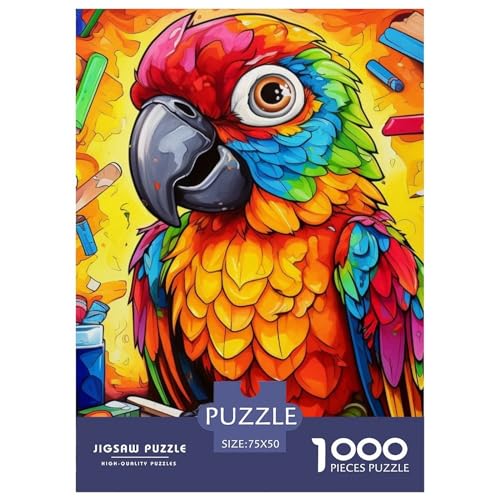 1000-teiliges Puzzle mit Papageien-Tiermotiv für Erwachsene, Puzzle für Erwachsene und Teenager, Lernspiel, 1000 Teile (75 x 50 cm) von XJmoney