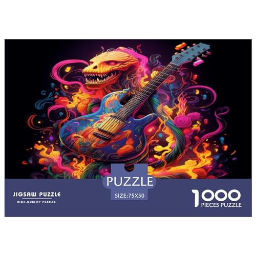 1000-teiliges Puzzle mit Schlangengitarre für Erwachsene Teenager. Puzzle für Erwachsene. Denksport-Puzzle für Erwachsene 1000 Teile (75 x 50 cm). von XJmoney
