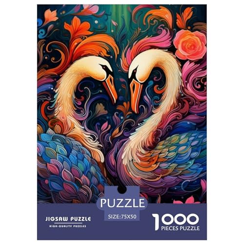 1000-teiliges Puzzle mit Tier- und Schwanenmotiv, Puzzles für Erwachsene, Familienaktivität, Puzzles 1000 Teile (75 x 50 cm) von XJmoney