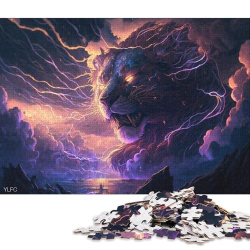 1000-teiliges Puzzle mit Tiermotiv, Löwe, für Erwachsene, kreatives rechteckiges Puzzle, Puzzle, lustiges Lernspielzeug, 1000 Teile (75 x 50 cm) von XJmoney