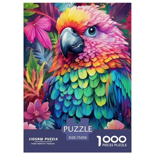 1000-teiliges Puzzle mit Tierpapagei für Erwachsene, Teenager, Puzzle für Erwachsene, Lernspiel für Erwachsene, 1000 Teile (75 x 50 cm) von XJmoney