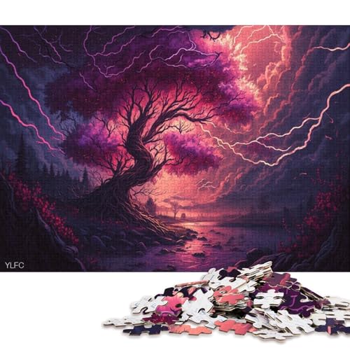 1000-teiliges Puzzle mit künstlerischen Kirschbäumen, großes Puzzle, Spielzeug, Geschenk, intellektuelles Entspannungsvergnügen, Familienspiel, 1000 Teile (75 x 50 cm) von XJmoney