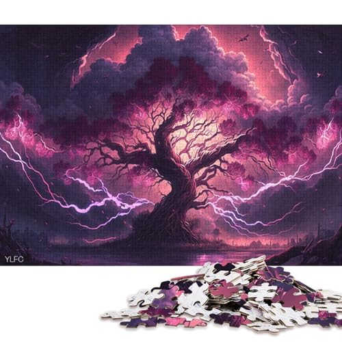 1000-teiliges Puzzle mit künstlerischen Kirschbäumen, großes Puzzle, Spielzeug, Geschenk, intellektuelles Entspannungsvergnügen, Familienspiel, 1000 Teile (75 x 50 cm) von XJmoney