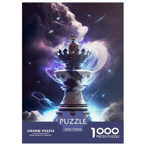 1000-teiliges Schachspiel im Weltraum für Erwachsene, schwierige Puzzles, Holzpuzzles für Teenager, Geschenke, Heimdekoration, Puzzlespielzeug, 1000-teilig (75 x 50 cm) von XJmoney