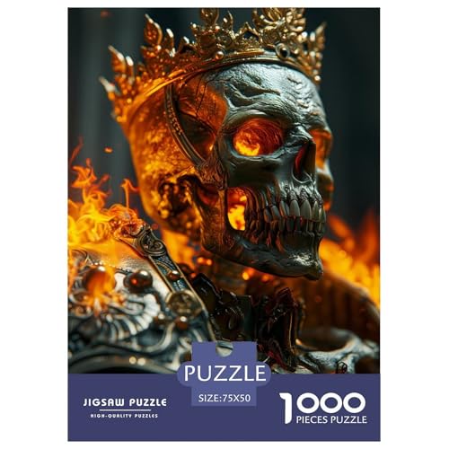 1000-teiliges Skelett-König-Puzzle für Erwachsene, schwierige Puzzles aus Holz für Teenager, Geschenke, Heimdekoration, Puzzle-Spielzeug, 1000 Stück (75 x 50 cm) von XJmoney