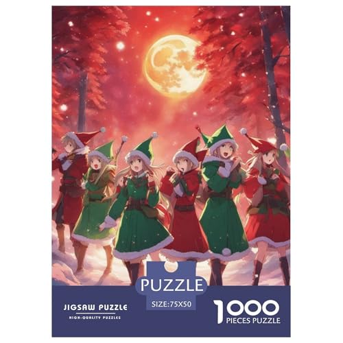 1000-teiliges Weihnachts-Puzzle für Mädchen, für Erwachsene, Teenager, Puzzle, Erwachsenen-Puzzle, Lernspielzeug, 1000 Teile (75 x 50 cm) von XJmoney