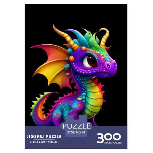 300-teiliges Baby-Drachen-Puzzle für Erwachsene, Holzpuzzle für Erwachsene und Teenager, Lernspielzeug, 300 Teile (40 x 28 cm) von XJmoney