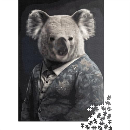 300-teiliges Holzpuzzle mit Koala-Porträt für Kinder und Jugendliche. Lernspiel für Erwachsene Teenager. 300 Teile (40 x 28 cm) Familie. von XJmoney