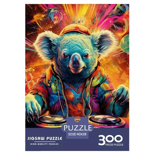 300-teiliges Musik-Koala-Puzzle für Erwachsene, Holzpuzzle für Erwachsene und Teenager, Familienunterhaltungsspielzeug, 300 Teile (40 x 28 cm) von XJmoney