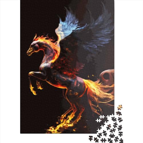 300-teiliges Phoenix-Pferd-Puzzle für Erwachsene und Teenager. Holzpuzzle für Kinder. Nachhaltiges Puzzle für Kinder (40 x 28 cm) Familie. von XJmoney