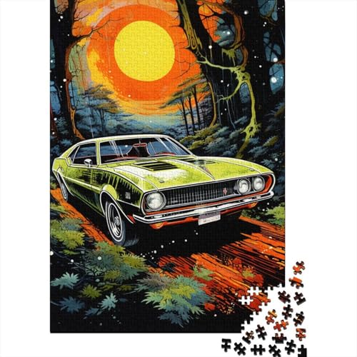 300-teiliges Puzzle, Coole Bunte Sportwagen, kreatives quadratisches Puzzle für Teenager, Holzpuzzle, Spielzeug, Denkspiel, 300 Teile (40 x 28 cm) von XJmoney