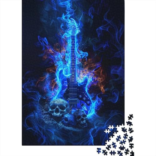 300-teiliges Puzzle, Flammengitarren-Puzzle für hölzerne Lernspiele, Puzzles für Erwachsene, 300 Teile (40 x 28 cm) von XJmoney