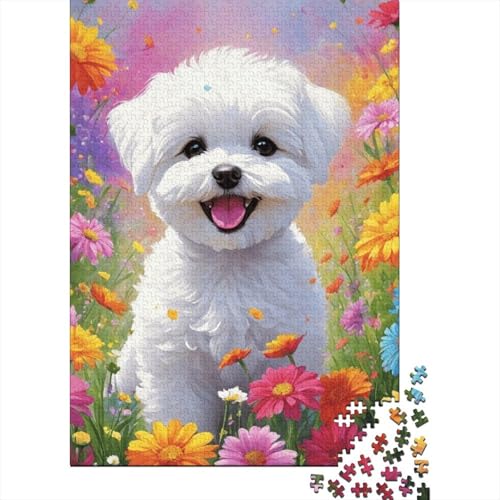 300-teiliges Puzzle, Kunst, Blumen, Hunde, Puzzle für Kinder, Holzbrett-Puzzle, Lernspiele, Heimdekoration, Puzzle 300 Teile (40 x 28 cm) von XJmoney