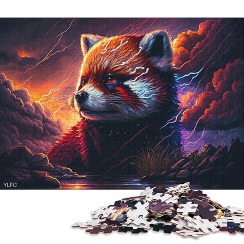 300-teiliges Puzzle, Tierkunst, Roter Panda, Puzzle, Heim-Wanddekoration, Lernspielzeug, Geschenk für Familienspiel, 300 Stück (40 x 28 cm) von XJmoney