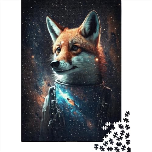 300-teiliges Puzzle, Weltraum-Astronauten-Fuchs, Puzzle für Kinder, Holzpuzzle, Lernspiele für Kinder und Jugendliche, 300 Teile (40 x 28 cm) von XJmoney