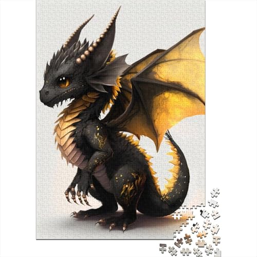 300-teiliges Puzzle, künstlerisches Baby-Drachen-Puzzle für Kinder, Holzbrett-Puzzle, anspruchsvoll, Aber lustig und humorvoll, 300 Teile (40 x 28 cm) von XJmoney