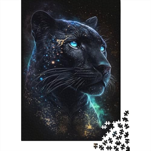 300-teiliges Puzzle, schwarzer Leopard, kreatives quadratisches Puzzle für Kinder und Jugendliche, Holzpuzzle, Spielzeug, Denkspiel, 300 Teile (40 x 28 cm) von XJmoney