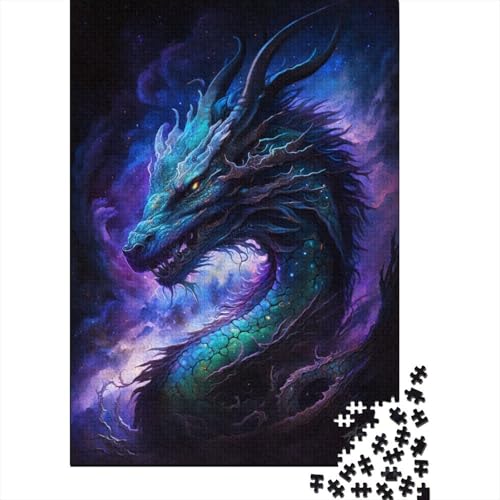 300-teiliges Puzzle „Galaxie, chinesischer Drache“, kreatives quadratisches Puzzle für Teenager, Holzpuzzle, Spielzeug, Denkspiel, 300 Teile (40 x 28 cm) von XJmoney