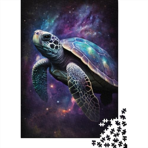 300-teiliges Puzzle „Galaxie-Schildkröte“, kreatives quadratisches Puzzle für Kinder und Jugendliche, Holzpuzzle, Spielzeug, Denkspiel, 300 Teile (40 x 28 cm) von XJmoney