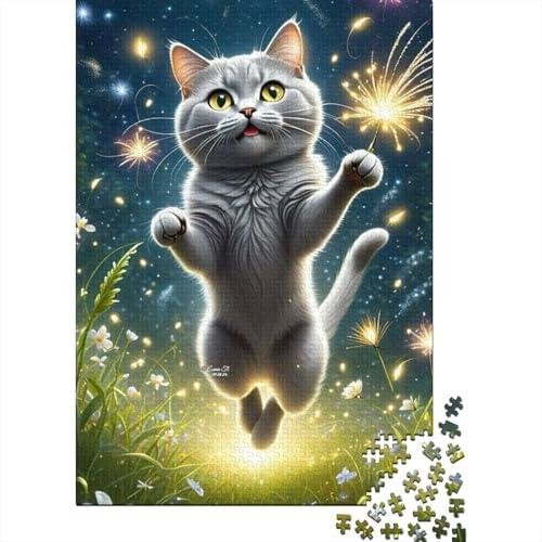 300-teiliges Puzzle Art Animal Cat Puzzles für Kinder Holzbrettpuzzles Kinder und 300 Teile (40x28cm) von XJmoney