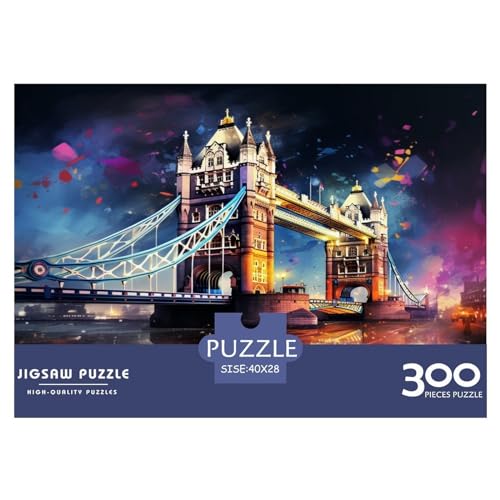 300-teiliges Puzzle für Erwachsene, London Puzzles, 300 Teile, Holzbrett-Puzzle – Entspannungs-Puzzlespiele – Denksport-Puzzle, 300 Teile (40 x 28 cm) von XJmoney