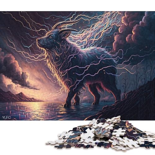 300-teiliges Puzzle für Erwachsene, Motiv: Ziege, pädagogisches Puzzle, geistiges Puzzle, lustiges Familienspiel, 300 Teile (40 x 28 cm) von XJmoney