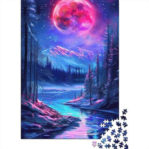 300-teiliges Puzzle für Kinder, Neon-Winter-Natur, quadratisches Puzzle für Kinder und Holzpuzzle, Lernspiel, Herausforderungsspielzeug, 300 Stück (40 x 28 cm) von XJmoney