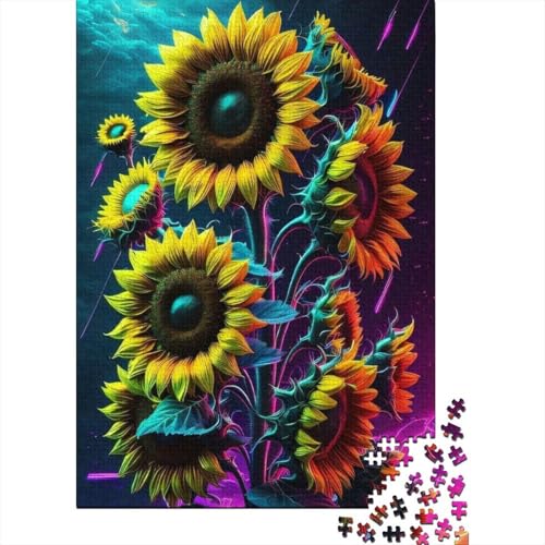 300-teiliges Puzzle für Kinder, Tierkunst, Blumen, Puzzles für Kinder, Holzbrettpuzzle, entspannendes geistiges Lernspielzeug (40 x 28 cm) von XJmoney