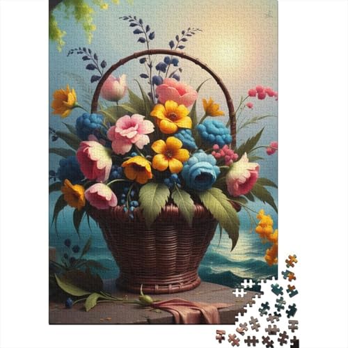 300-teiliges Puzzle für Kinder, Tierkunst, Blumen, Puzzles für Kinder, Holzbrettpuzzle, entspannendes geistiges Lernspielzeug (40 x 28 cm) von XJmoney