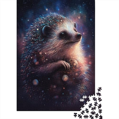 300-teiliges Puzzle mit Galaxie-Tier-Igel, kreatives quadratisches Puzzle für Teenager, Holzpuzzle, Spielzeug, Denkspiel, 300 Teile (40 x 28 cm) von XJmoney