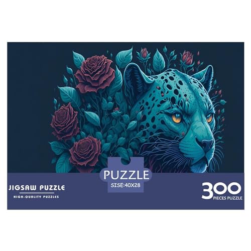 300-teiliges Puzzle mit geflecktem Leoparden für Erwachsene – Puzzles für Teenager – Geschenke – Holzpuzzles – Entspannungspuzzlespiele – Denksport-Puzzle 300 Teile (40 x 28 cm) von XJmoney
