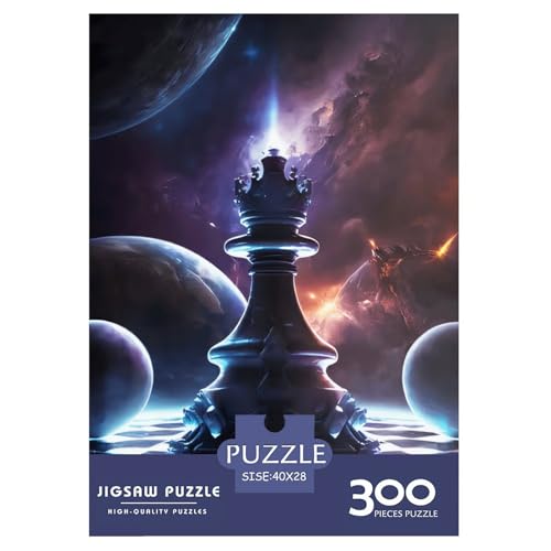 300-teiliges Schachspiel im Weltraum für Erwachsene, schwierige Puzzles, Puzzles für Erwachsene, Lernspiel, Herausforderungsspielzeug, 300-teilig (40 x 28 cm) von XJmoney