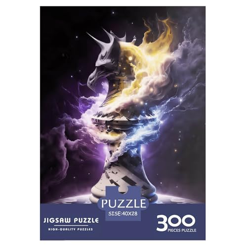 300-teiliges Schachspiel im Weltraum für Erwachsene, schwierige Puzzles aus Holz für Erwachsene und Jugendliche ab 12 Jahren, 300 Teile (40 x 28 cm) von XJmoney