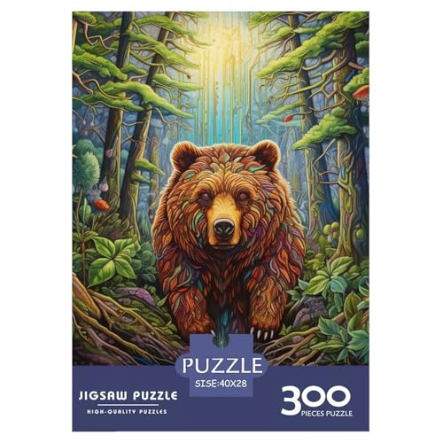 300-teiliges Tier-Bären-Puzzle für Erwachsene, Holzpuzzle für Erwachsene und Teenager, Lernspielzeug, 300 Teile (40 x 28 cm) von XJmoney