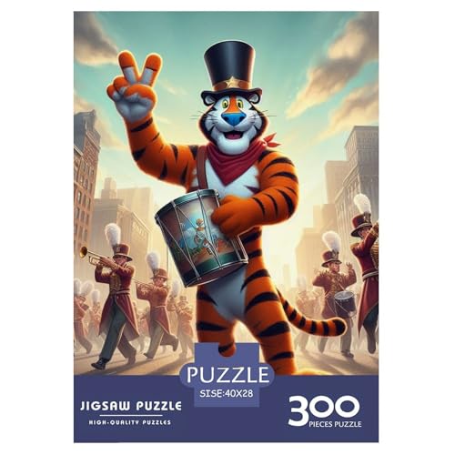 300-teiliges Tiger-Trommeln-Puzzle für Erwachsene, schwierige Puzzles für Erwachsene, Lernspiel, Herausforderungsspielzeug, 300-teilig (40 x 28 cm) von XJmoney