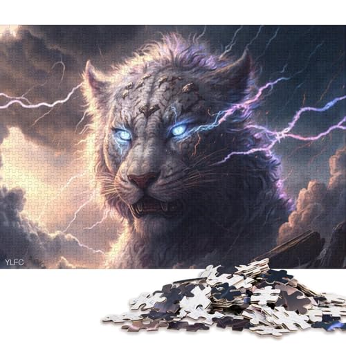 300-teiliges kreatives Puzzle, Fantasie-Puzzle mit weißem Tiger, rechteckiges Puzzle, Lernspielzeug, Geschenk für Kinder, 300 Stück (40 x 28 cm) von XJmoney