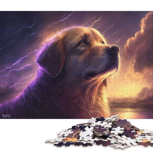 300-teiliges kreatives Puzzle, Kunst, Golden Retriever-Puzzle, rechteckiges Puzzle, Lernspielzeug, Geschenk für Kinder, 300 Stück (40 x 28 cm) von XJmoney