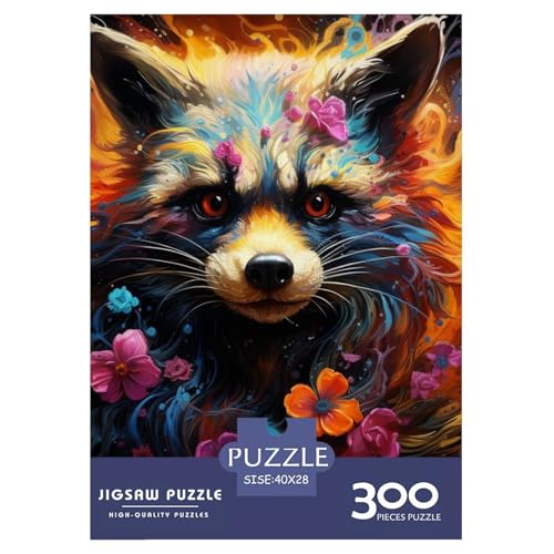 300-teiliges künstlerisches Zibetkatzen-Puzzle für Erwachsene Teenager. Puzzles für Erwachsene und Teenager für Erwachsene, ab 14 Jahren. 300 Teile (40 x 28 cm) von XJmoney