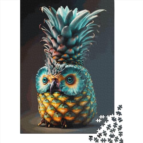 500-teiliges Ananas-Eulen-Puzzle für Erwachsene Teenager. Holzpuzzle für Kinder und Teenager ab 12 Jahren. 500 Teile (52 x 38 cm). Gelegenheits-Puzzlespiele von XJmoney