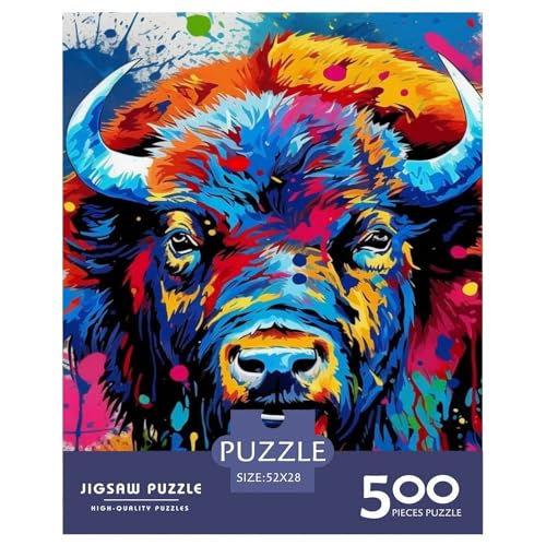 500-teiliges Art-Bull-Puzzle für Erwachsene Teenager. Puzzles für Erwachsene und Teenager für Erwachsene ab 14 Jahren. 500 Teile (52 x 38 cm) von XJmoney