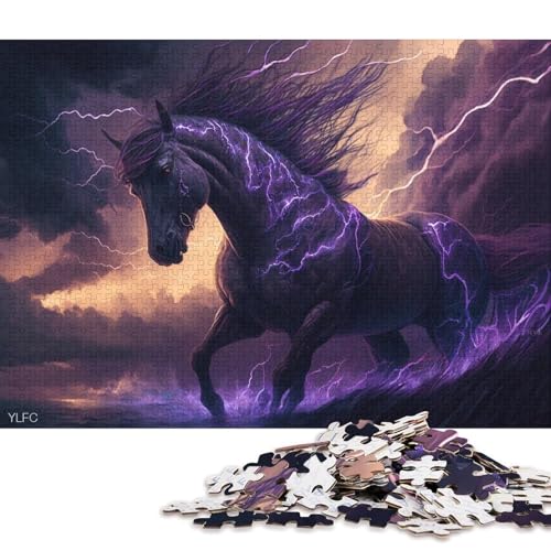 500-teiliges Fantasy-Art-Pferde-Puzzle, rechteckiges Puzzle für Erwachsene, kreatives, Puzzle, lustiges Lernspielzeug, 500 Teile (52 x 38 cm) von XJmoney