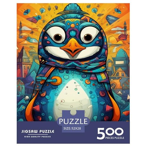 500-teiliges Kunst-Tier-Pinguin-Puzzle für Erwachsene, Puzzle, Puzzle für Erwachsene, Lernspielzeug, 500 Teile (52 x 38 cm) von XJmoney