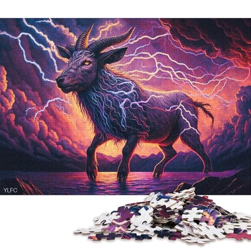 500-teiliges Kunst-Ziegen-Puzzle, kreatives rechteckiges Puzzle für Kinder, große Puzzles für das Familien-Lernspiel 500 Teile (52 x 38 cm) von XJmoney