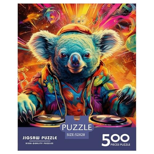 500-teiliges Musik-Koala-Puzzle für Erwachsene, Puzzle, Puzzle für Erwachsene, Lernspiele für zu Hause, DIY-Spielzeug, 500 Stück (52 x 38 cm) von XJmoney