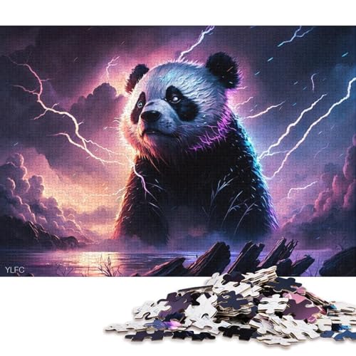 500-teiliges Panda-Puzzle mit Tierkunst, kreatives rechteckiges Puzzle für Kinder, große Puzzles für Familienspiele, 500 Teile (52 x 38 cm) von XJmoney