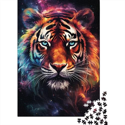 500-teiliges Puzzle, Art Tiger Jigsaw, Holzbrett-Puzzle für Kinder, Heimdekoration, Puzzle-Spielzeug, 500 Stück (52 x 38 cm) von XJmoney