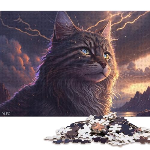 500-teiliges Puzzle, Maine-Coon-Katze, Puzzle für Kinder, Brettpuzzle, anspruchsvolles Spiel, 500 Teile (52 x 38 cm) von XJmoney